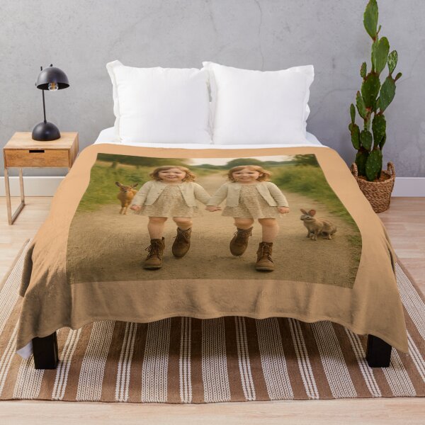 Item preview, Twin Girls Walking Down a Country Road designed and sold by CarolM.