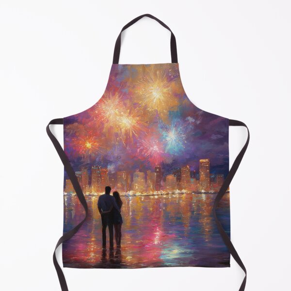 Item preview, Couple Watching Fireworks Over the City designed and sold by Rtymer.