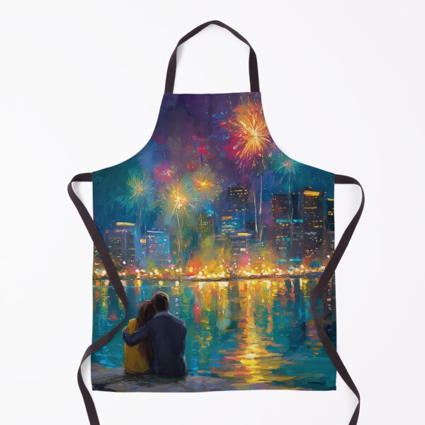 Item preview, Couple Watching Fireworks Over the City designed and sold by Rtymer.