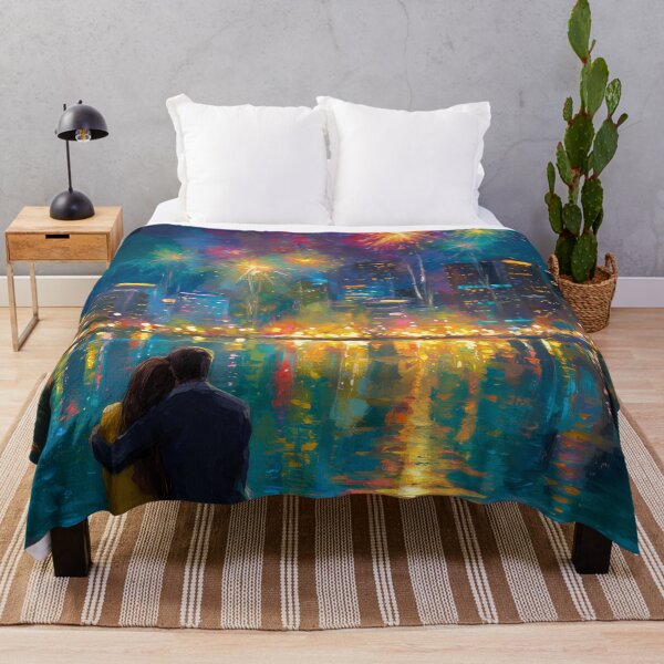 Item preview, Couple Watching Fireworks Over the City designed and sold by Rtymer.