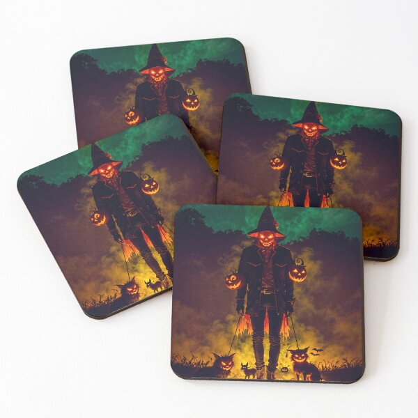 Item preview, The Ember Scarecrow – Halloween Pumpkin Horror Under the Blood Moon designed and sold by GempArt.
