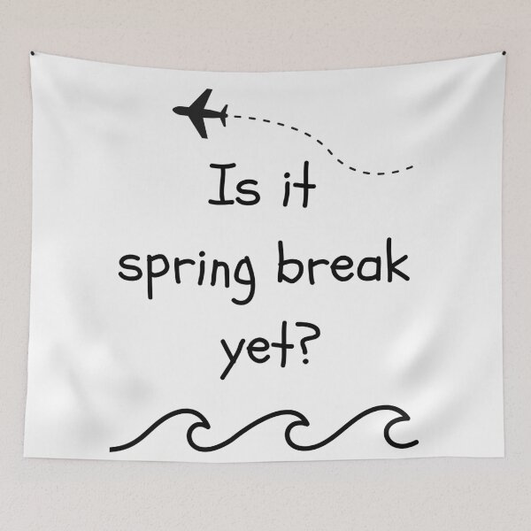 Item preview, Is It Spring Break Yet? Funny Vacation Travel Shirt – Beach, Airplane & Waves Graphic Tee designed and sold by GiggleDesign.