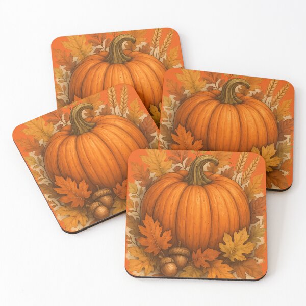 Item preview, Autumn Pumpkin Harvest Cozy Fall Leaves and Acorns Design designed and sold by Buzzink.