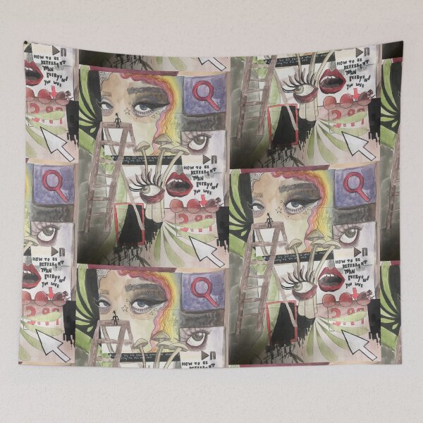 Item preview, Abstract Girl and mushrooms design with text designed and sold by Smallerbears.