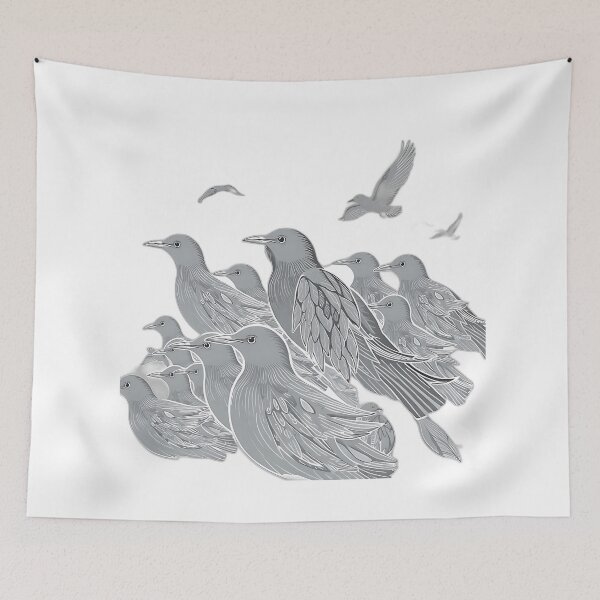 Item preview, Monochrome Flock in Fluid Lines designed and sold by sharon1210.
