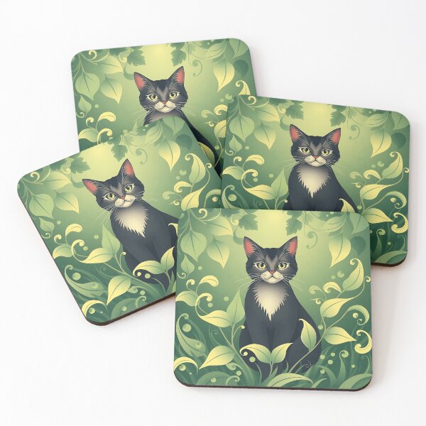 Item preview, Cat Among Swirling Leaves designed and sold by sharon1210.