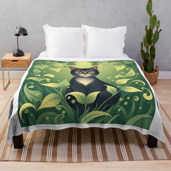 Item preview, Cat Among Swirling Leaves designed and sold by sharon1210.