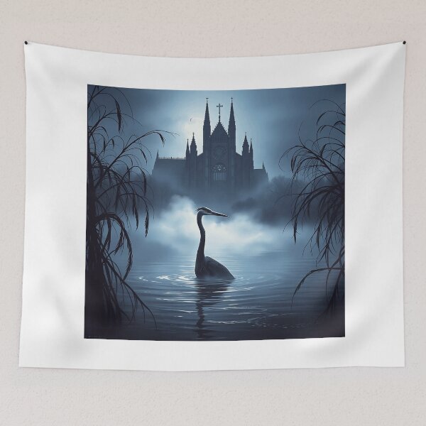 Item preview, Heron in Misty Gothic Waters designed and sold by sharon1210.