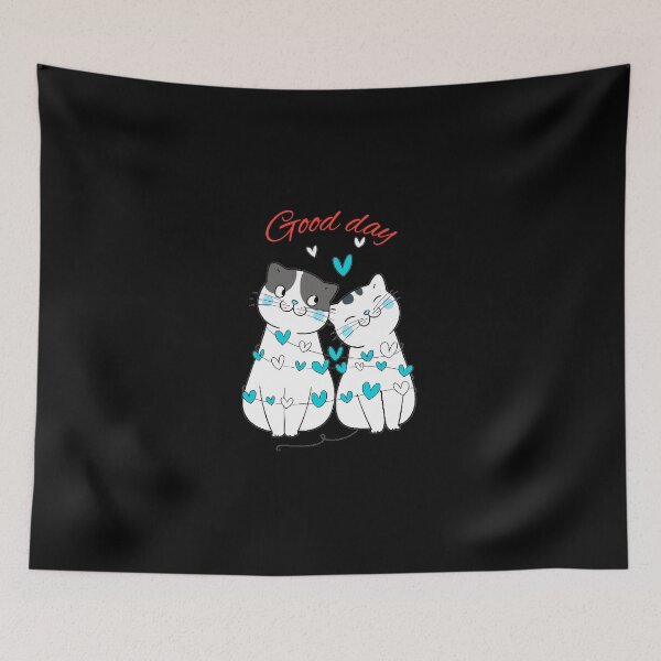 Item preview, A Cat Couple's Love Story  Enjoying A Good Day designed and sold by MiriamBarela.