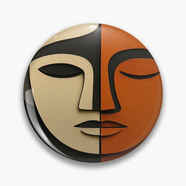 Item preview, Dual-Toned Abstract Paper Relief Face designed and sold by Alexzonartshop.