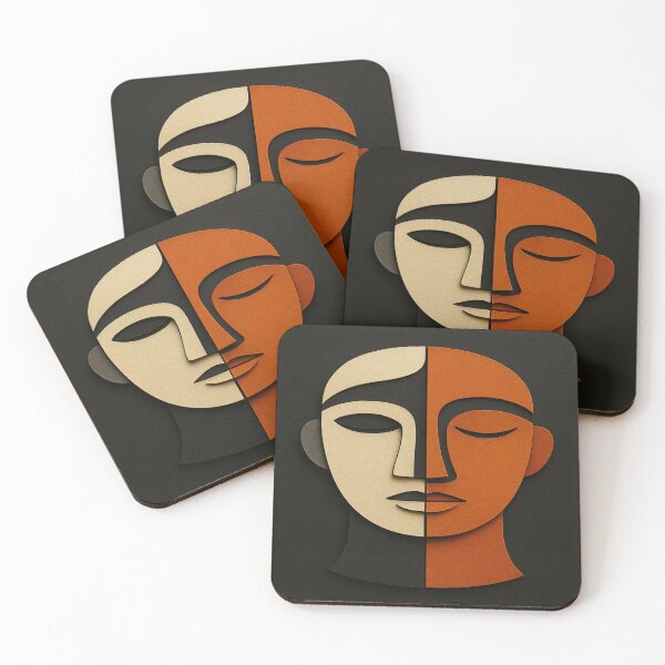 Item preview, Dual-Toned Abstract Paper Relief Face designed and sold by Alexzonartshop.