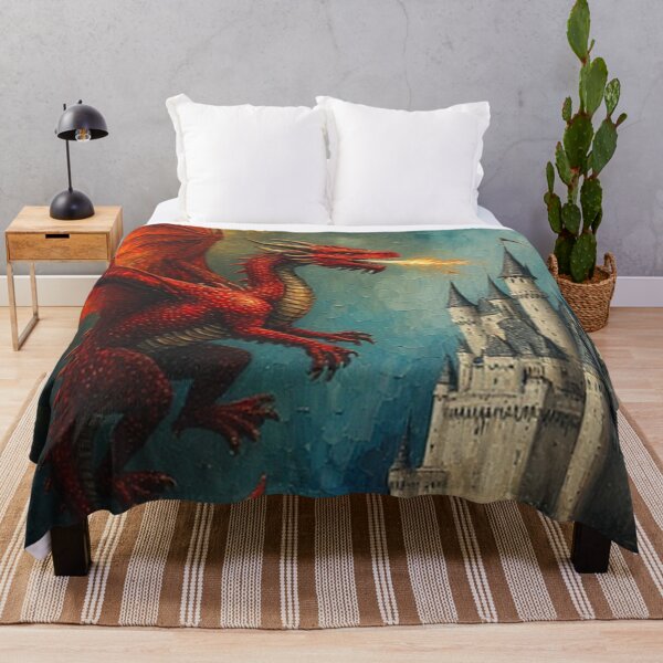 Item preview, Red Dragon and Castle designed and sold by TheDarkWardrobe.