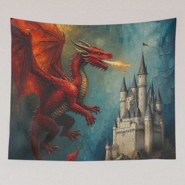 Item preview, Red Dragon and Castle  designed and sold by TheDarkWardrobe.