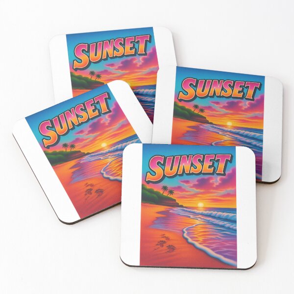 Item preview, Vibrant Sunset Beach Retro Art designed and sold by shogan712.