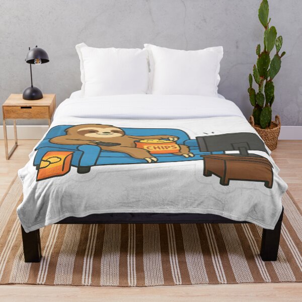 Item preview, Sloth Watching TV with Chips designed and sold by Steeshirts.