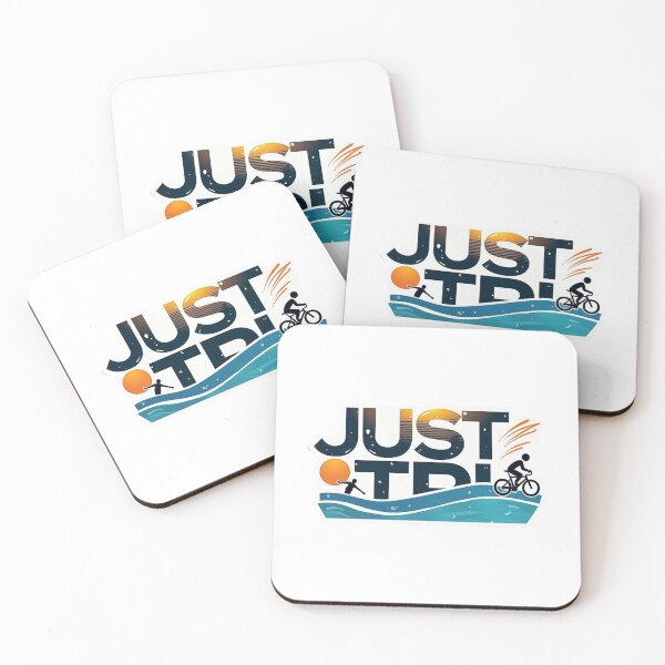 Item preview, JUST TRI – Minimalist Triathlon Motivation Sticker designed and sold by Triathlongram.