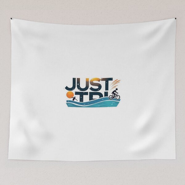 Item preview, JUST TRI – Minimalist Triathlon Motivation Sticker designed and sold by Triathlongram.