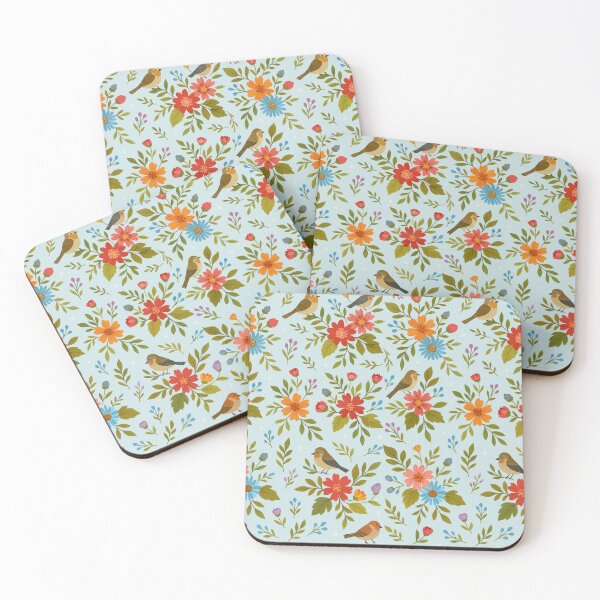 Item preview, Vintage Floral and Birds Pattern – Soft Nature Print designed and sold by Vibe Check Central.