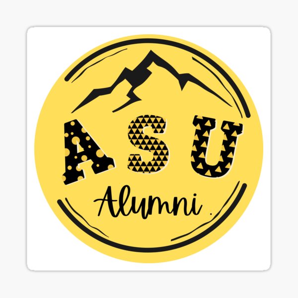 ASU Almuni Patterned Letters Sticker