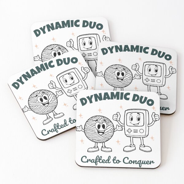 Item preview, Dynamic Duo – Cute Gamer & Yarn Ball Design | Geeky Crafting Tee designed and sold by Grind-Stitch.