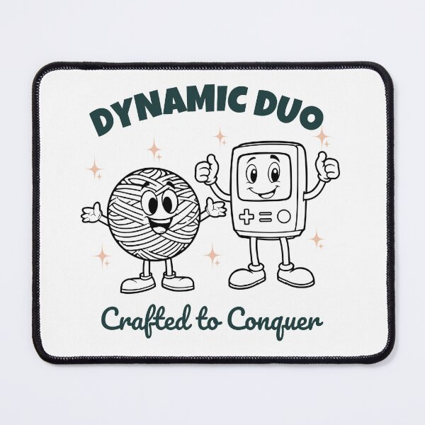 Item preview, Dynamic Duo – Cute Gamer & Yarn Ball Design | Geeky Crafting Tee designed and sold by Grind-Stitch.
