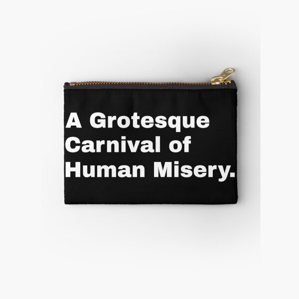 Aperçu de l'œuvre Un carnaval grotesque de la misère humaine (blanc) créée et vendue par Unkie Monkie Studios.