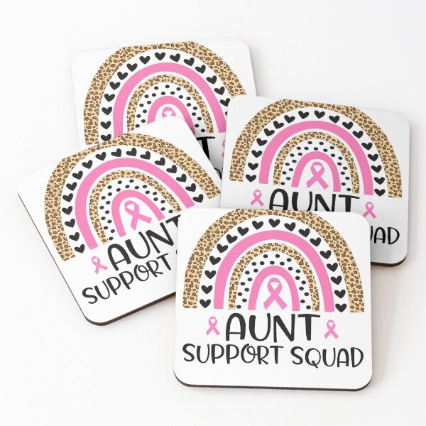 Item preview, Breast Cancer Ribbon Rainbow Pink Support squad Aunt designed and sold by cawtoon.