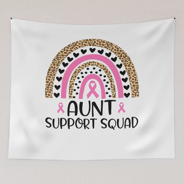 Item preview, Breast Cancer Ribbon Rainbow Pink Support squad Aunt designed and sold by cawtoon.
