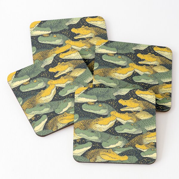 Item preview, Crocodile Art | Pattern Polka Dots | Yellow Black Green designed and sold by Exitsolara.