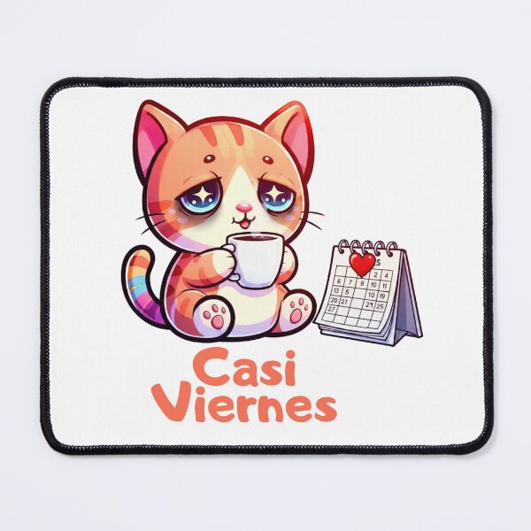 Item preview, Tired Cat, Coffee and Almost Friday Adorable Kawaii kitten very tired designed and sold by DibuHumor.