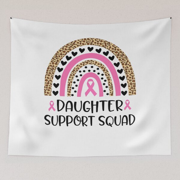 Item preview, Breast Cancer Ribbon Rainbow Pink Support squad Daughter designed and sold by cawtoon.
