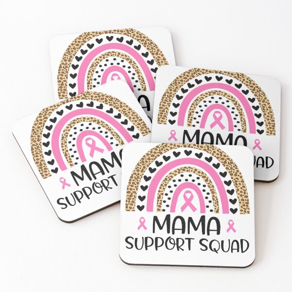 Item preview, Breast Cancer Ribbon Rainbow Pink Support squad mama designed and sold by cawtoon.