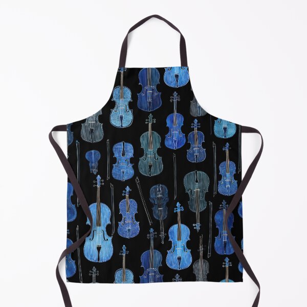 Item preview, Artistic Blue Cellos – Abstract Musical Instrument Seamless Pattern designed and sold by dawnleblanc55.