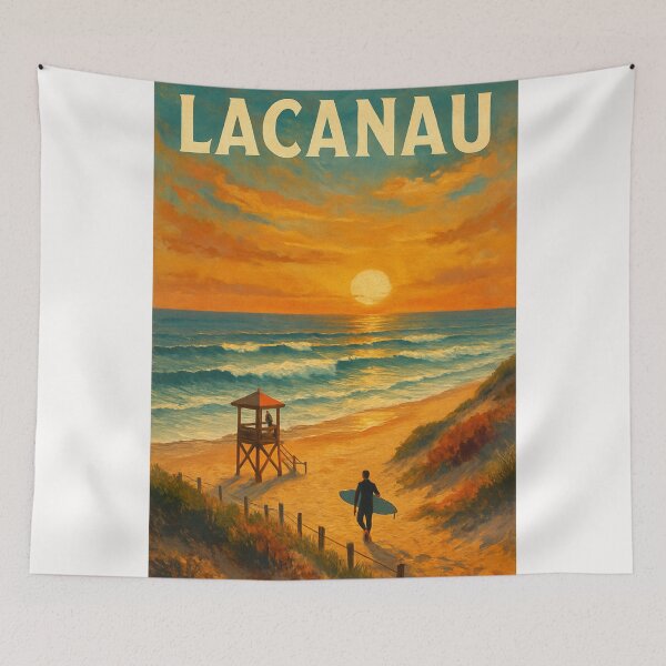 Item preview, Surfer at Lacanau Beach – Côte d'Argent, France designed and sold by Places On Earth.