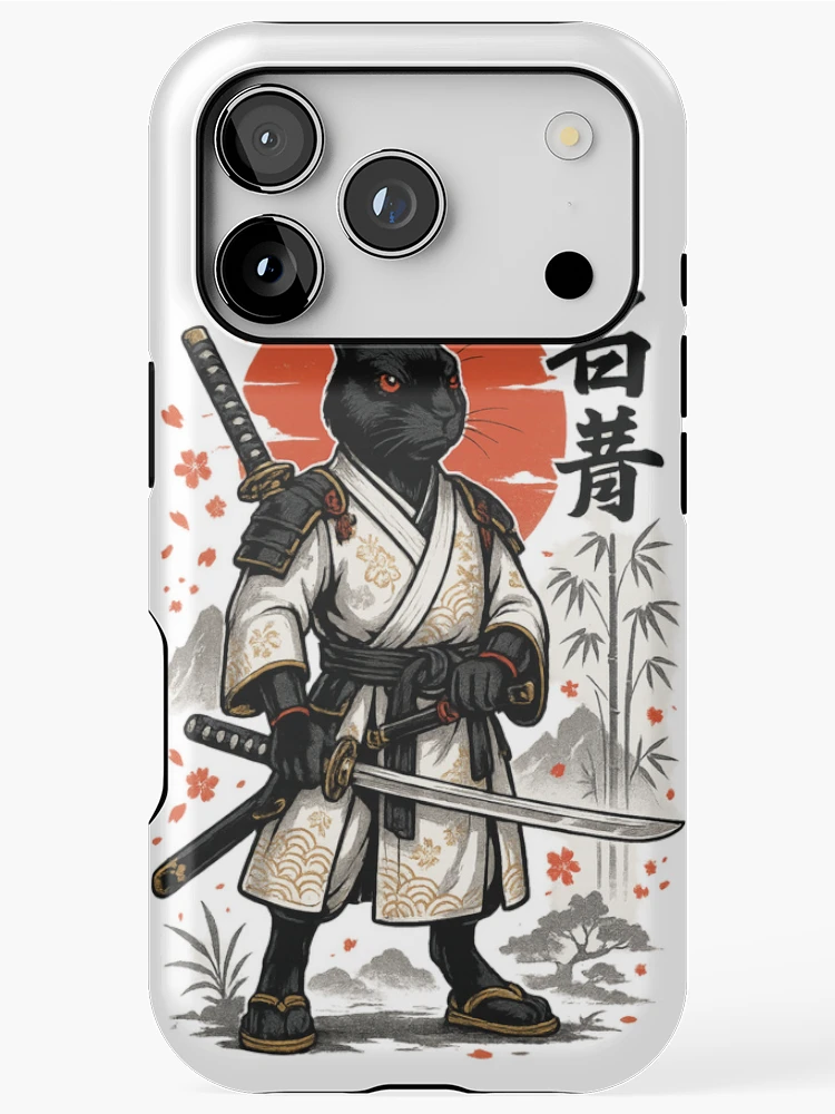 Thumbnail 1 of 4, iPhone Case, Samurai Warrior Rabbit designed and sold by Ahau Designs.