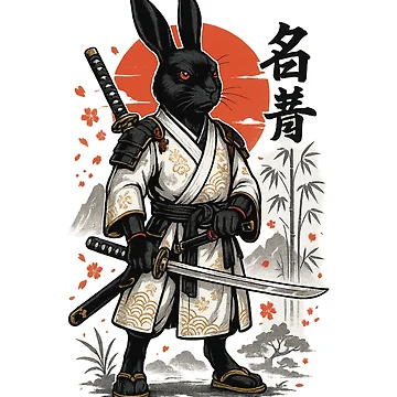 Artwork thumbnail, Samurai Warrior Rabbit by Ahau Designs