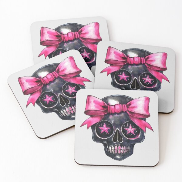 Item preview, Hot pink and black Gothic skull  designed and sold by FatBirdie.