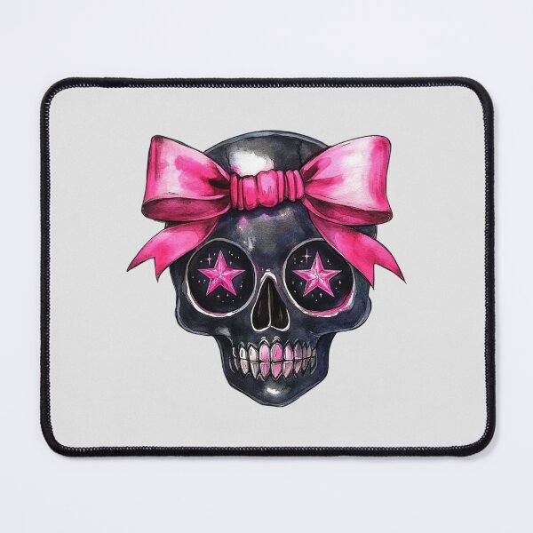 Item preview, Hot pink and black Gothic skull  designed and sold by FatBirdie.