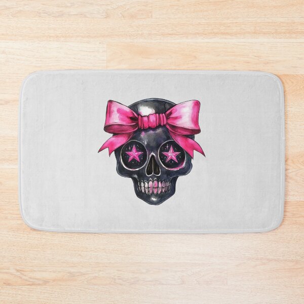 Item preview, Hot pink and black Gothic skull  designed and sold by FatBirdie.