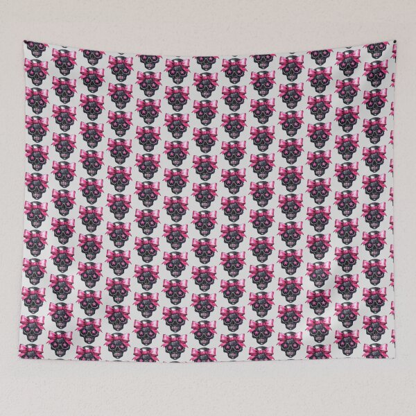 Item preview, Hot pink and black Gothic skull  designed and sold by FatBirdie.