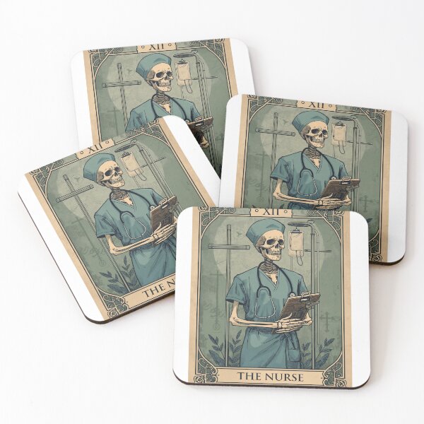 Item preview, The Nurse – Skeleton Tarot Card Healthcare Worker Design designed and sold by DesignsbyVelvet.