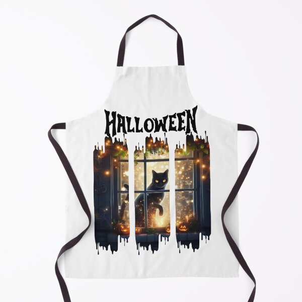 Item preview, Mystical Black Cat Halloween Window Scene designed and sold by MoodsDesigns.