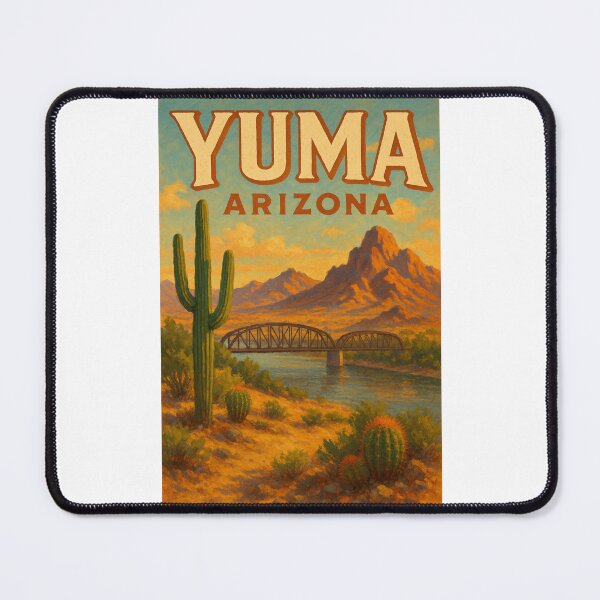 Artikelvorschau, Yuma Arizona Wüstenlandschaft mit Eisenbahnbrücke entworfen und verkauft von Places On Earth.