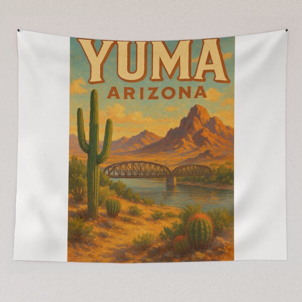 Item preview, Yuma Arizona Desert Landscape with Train Bridge designed and sold by Places On Earth.