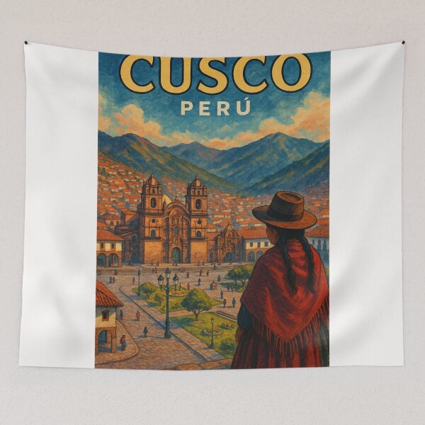Item preview,  Cusco Plaza de Armas Overlook Andes Peru designed and sold by Places On Earth.