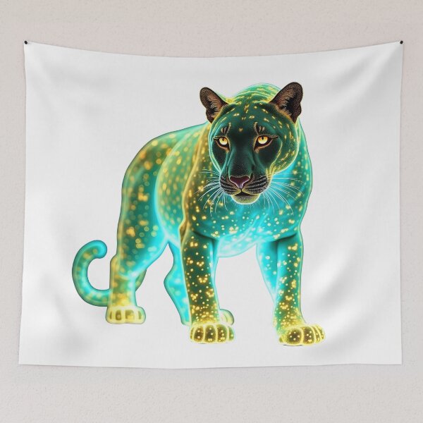 Item preview, Neon Panther: Cosmic Glow Wildlife Art designed and sold by GloriousArtSKD.