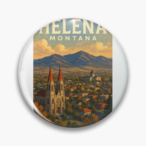 Item preview, Helena Montana Skyline with Cathedral and Capitol designed and sold by Aryabek.