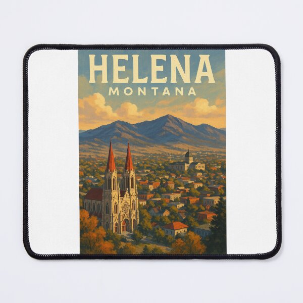 Item preview, Helena Montana Skyline with Cathedral and Capitol designed and sold by Aryabek.