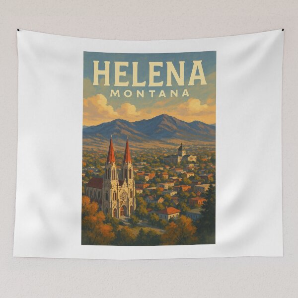 Item preview, Helena Montana Skyline with Cathedral and Capitol designed and sold by Aryabek.