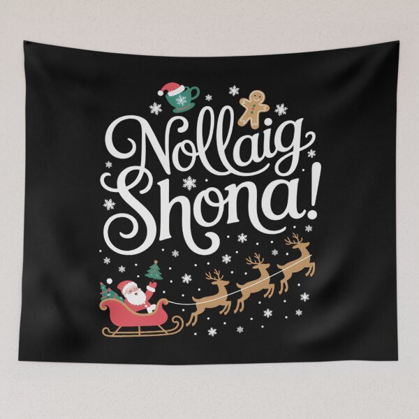 Item preview, Merry Christmas in Irish Nollaig Shona designed and sold by WalshDrawnLaugh.